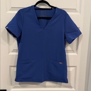 Figs Classic Blue V-Neck Scrub Top